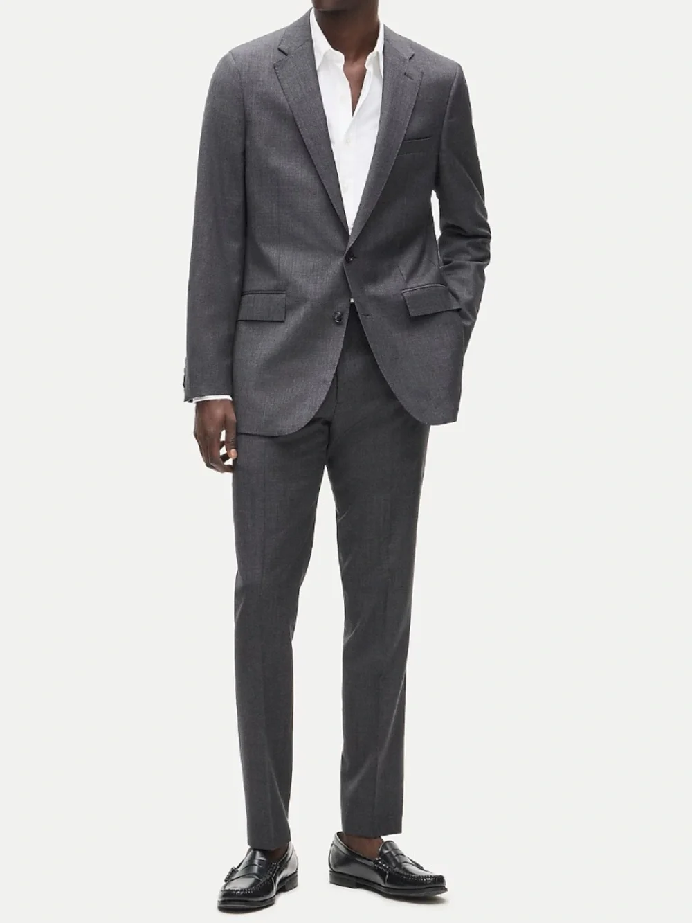 J. Crew Ludlow Slim Fit Suit Jacket & Pants Italian Wool Charcoal Size 38R 32